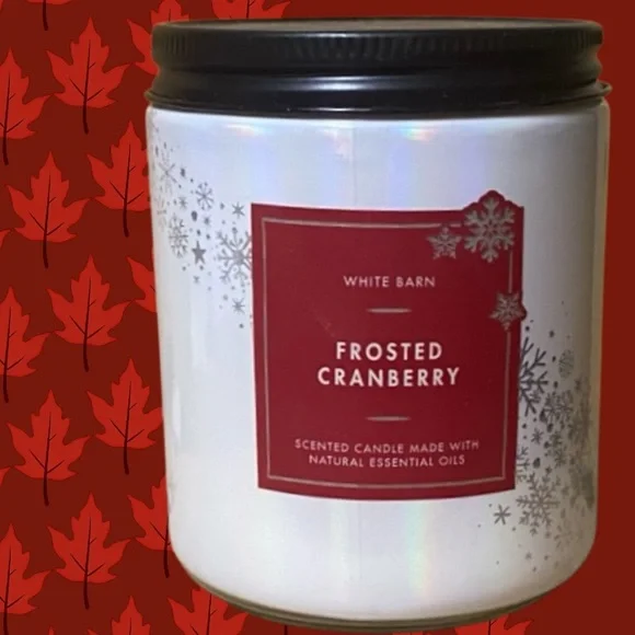 WHITE BARN FROSTED CRANBERRY 7 OZ SINGLE WICK CANDLE - Picture 2 of 4